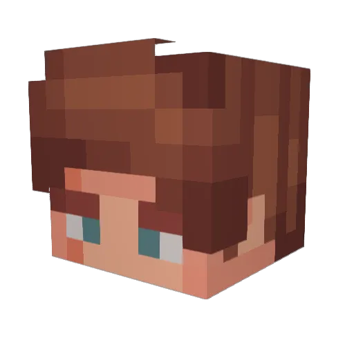 BERTY_39 Minecraft avatar head, 3D render