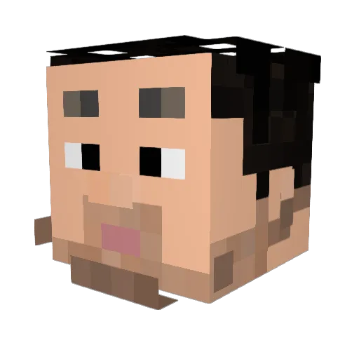 BETOVEN Minecraft avatar head, 3D render