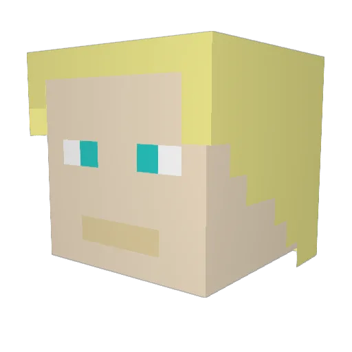 BGLP Minecraft avatar head, 3D render