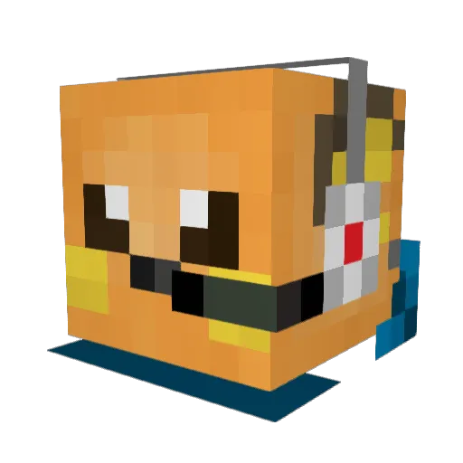 BGdu93t Minecraft avatar head, 3D render