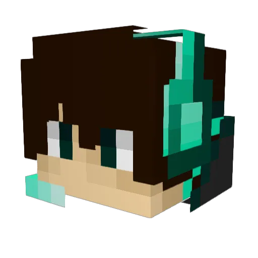 BGgamez Minecraft avatar head, 3D render