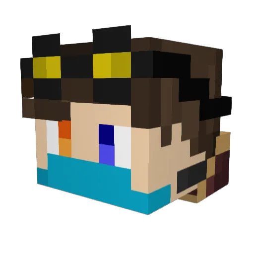 BGobb Minecraft avatar head, 3D render