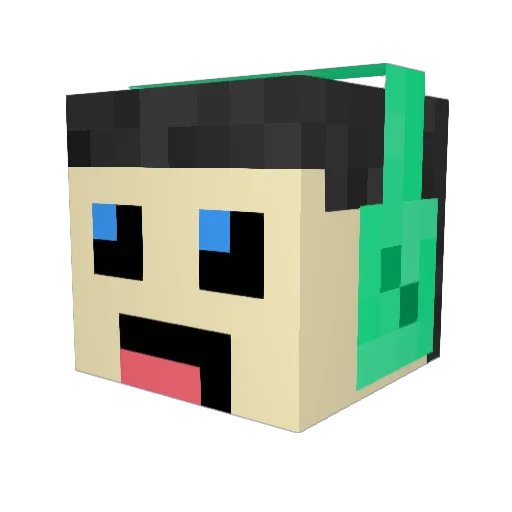 BGoodPeople Minecraft avatar head, 3D render