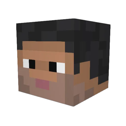 BGoods Minecraft avatar head, 3D render