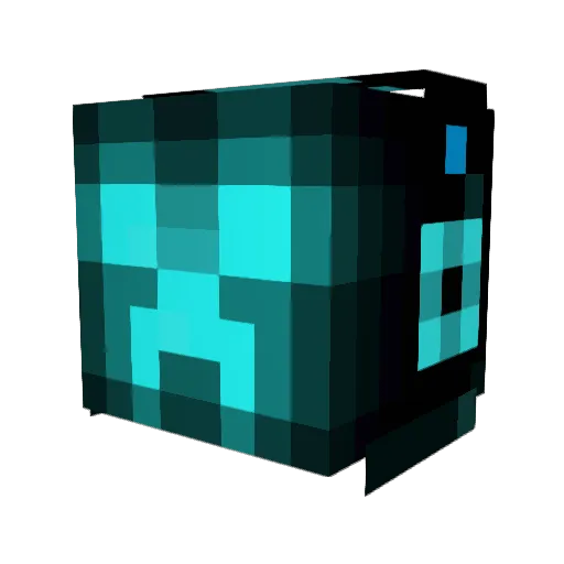 BIBIS Minecraft avatar head, 3D render