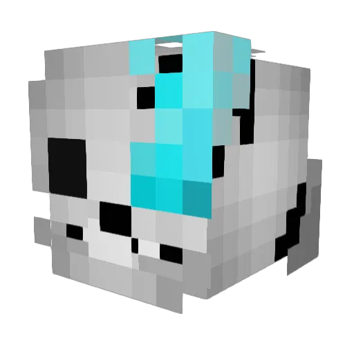 BIBYA Minecraft avatar head, 3D render