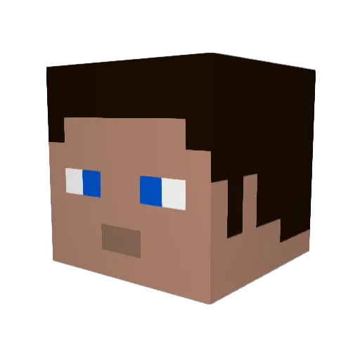 BIGBADW Minecraft avatar head, 3D render