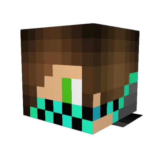 BIGGUN7 Minecraft avatar head, 3D render