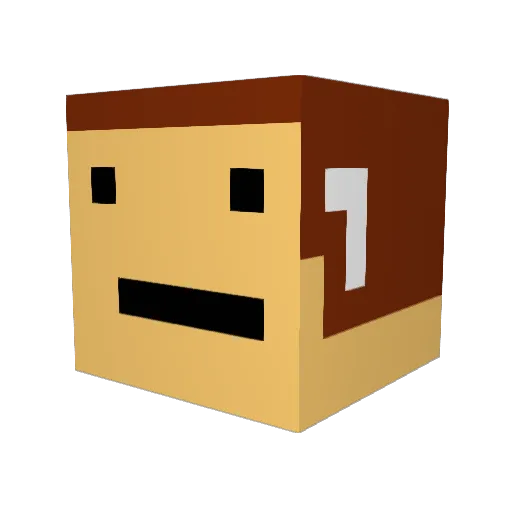 BIGTOESLOPPER Minecraft avatar head, 3D render