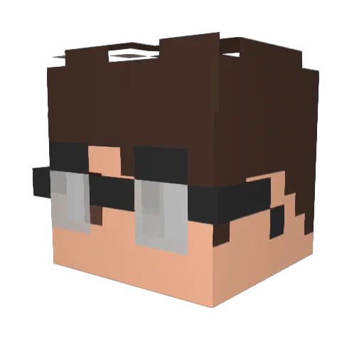 BIGZECA Minecraft avatar head, 3D render