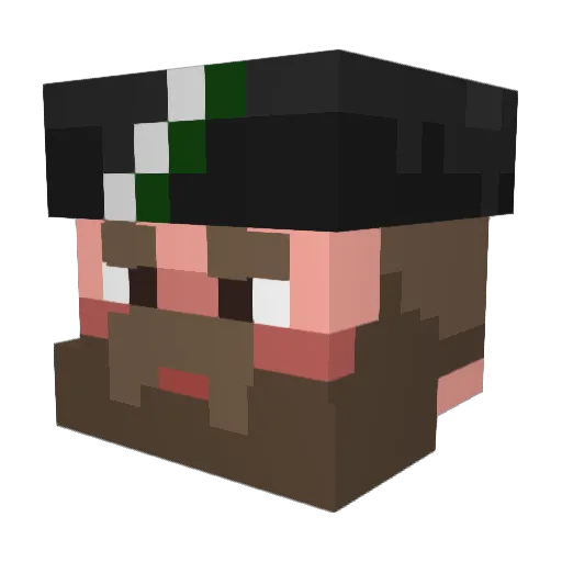BIG_Schwein Minecraft avatar head, 3D render