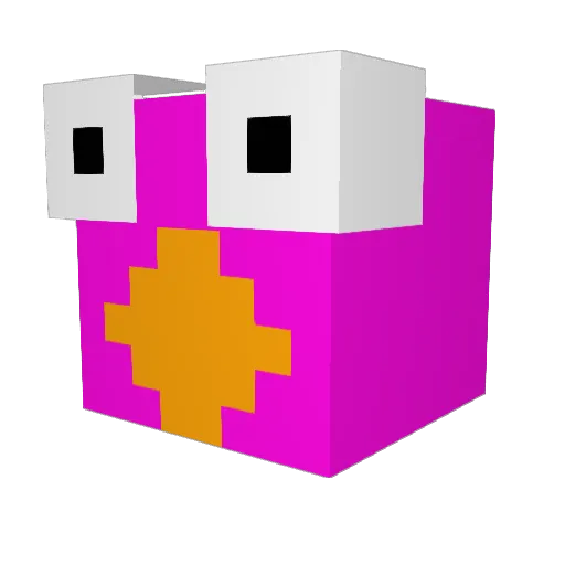 BIIIIIIIIIIIIIRD Minecraft avatar head, 3D render