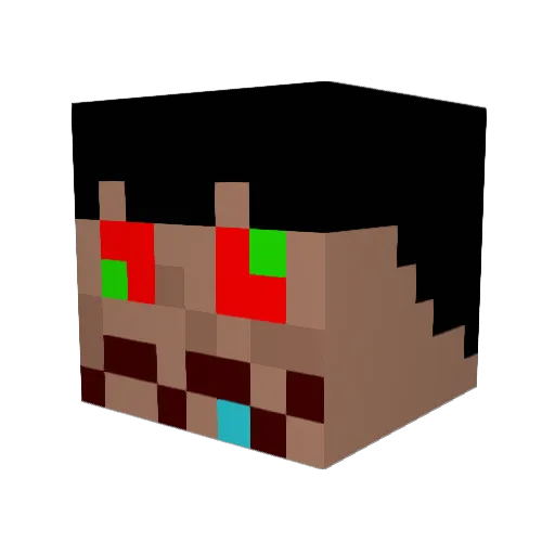 BINBAS Minecraft avatar head, 3D render