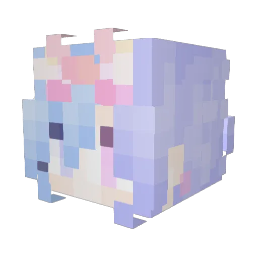 BING03 Minecraft avatar head, 3D render