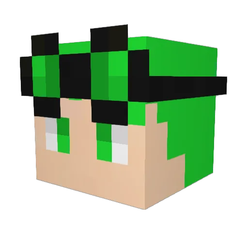 BINGROCKY Minecraft avatar head, 3D render