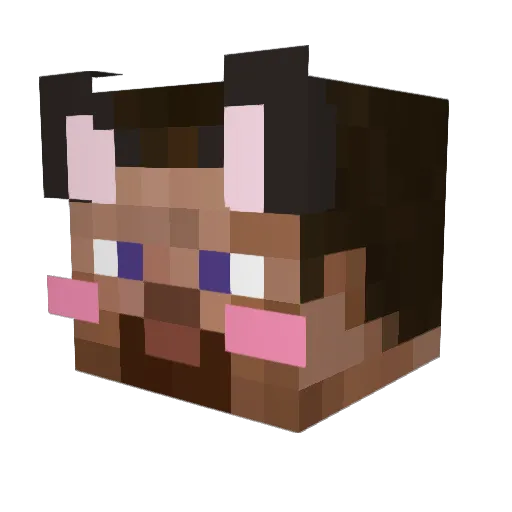 BIN__01 Minecraft avatar head, 3D render