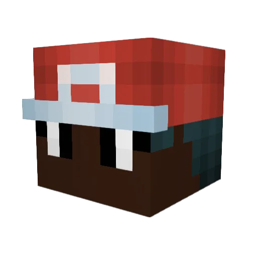BIRUPRETINHO Minecraft avatar head, 3D render