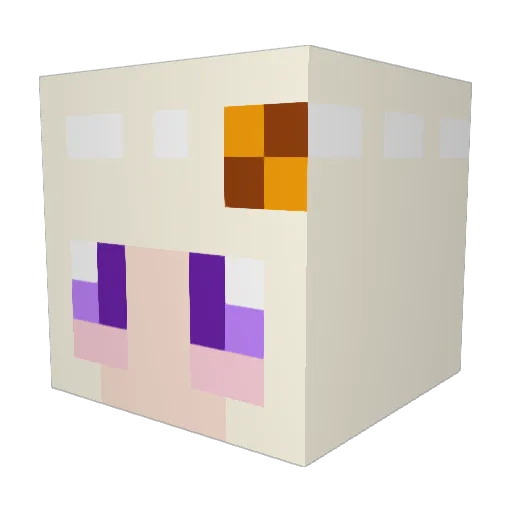 BISUKEE Minecraft avatar head, 3D render