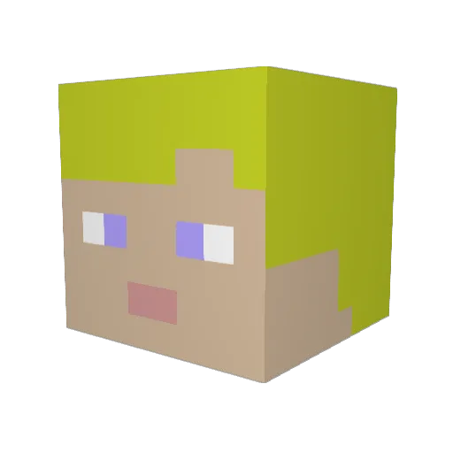 BJ1704 Minecraft avatar head, 3D render