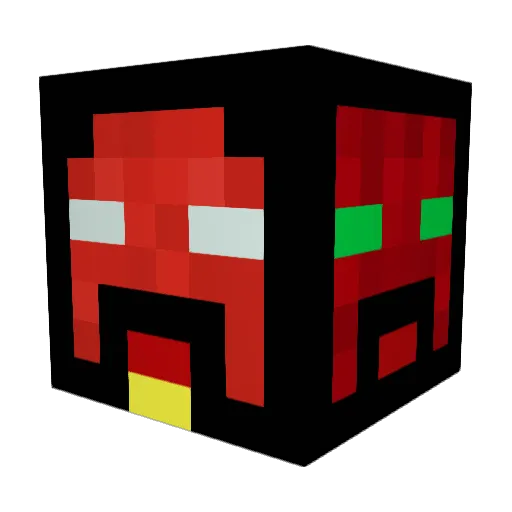 BJ817 Minecraft avatar head, 3D render