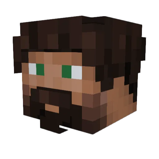 BJAG Minecraft avatar head, 3D render