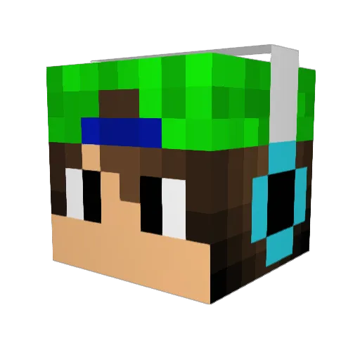 BJCOW Minecraft avatar head, 3D render