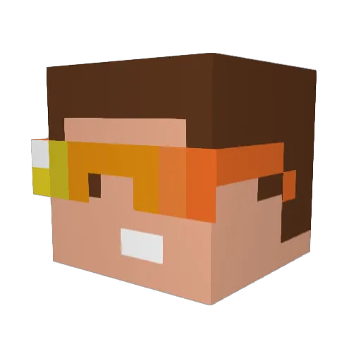 BJDavis Minecraft avatar head, 3D render