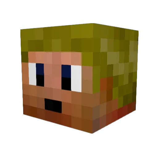 BJS_07 Minecraft avatar head, 3D render