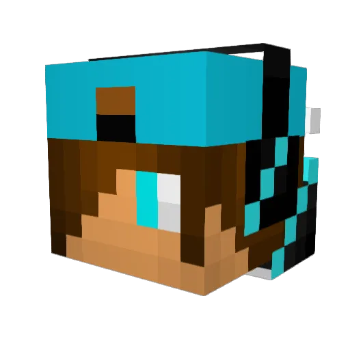 BJV Minecraft avatar head, 3D render