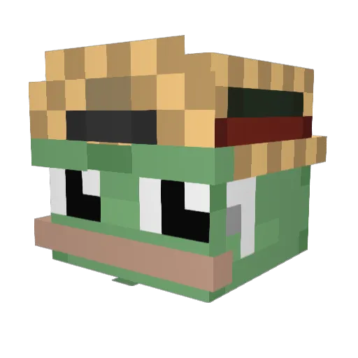 BJ_Blazkowicz_ Minecraft avatar head, 3D render