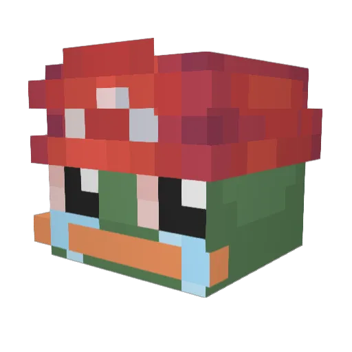 BK1111 Minecraft avatar head, 3D render