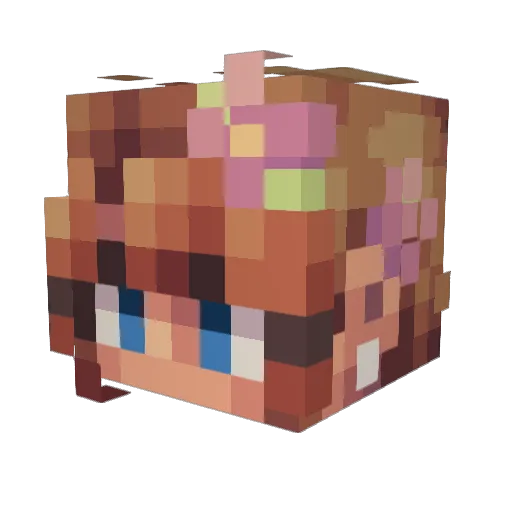 BKL02 Minecraft avatar head, 3D render
