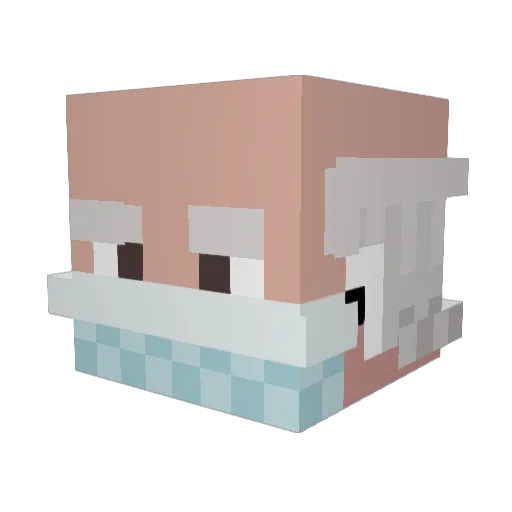 BL0O0F Minecraft avatar head, 3D render