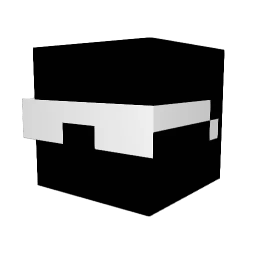 BLAACKED Minecraft avatar head, 3D render