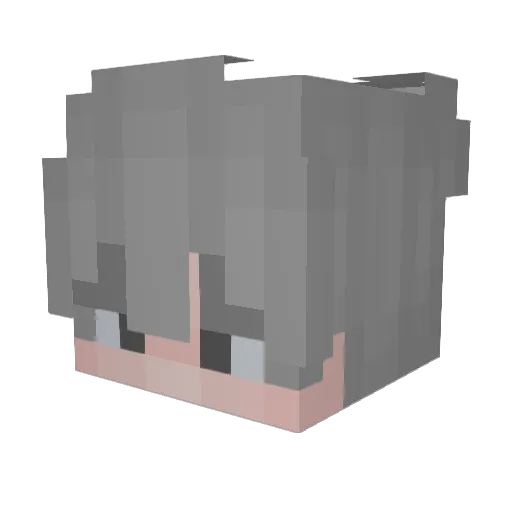 BLACK007 Minecraft avatar head, 3D render