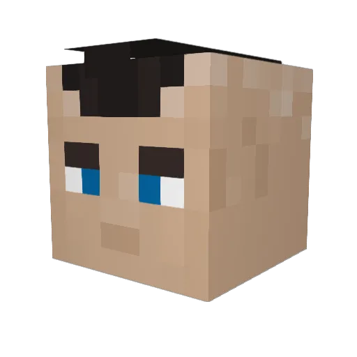 BLACKFOX1010 Minecraft avatar head, 3D render