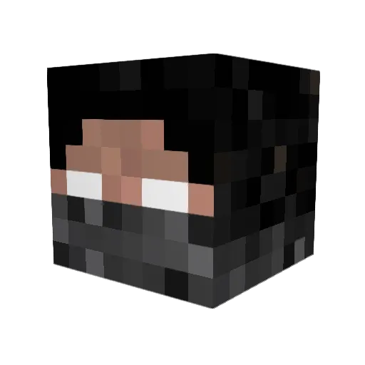 BLACKNIGHT5 Minecraft avatar head, 3D render