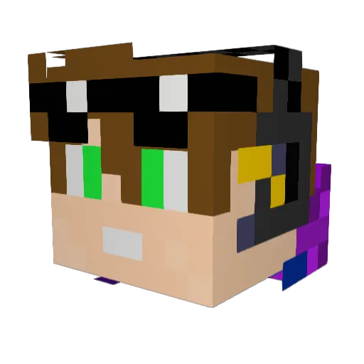 BLACK_OP Minecraft avatar head, 3D render