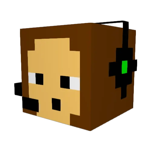 BLDmonkey Minecraft avatar head, 3D render