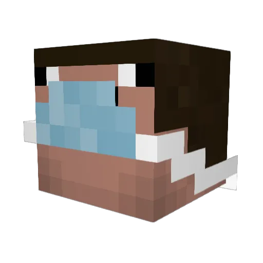 BLOBSIK Minecraft avatar head, 3D render