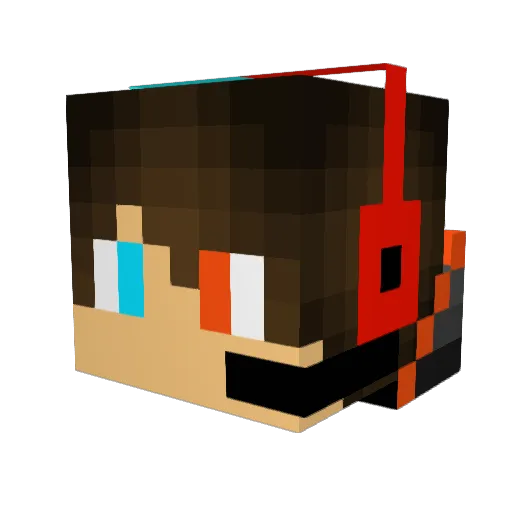 BLOCKHUNTER32 Minecraft avatar head, 3D render
