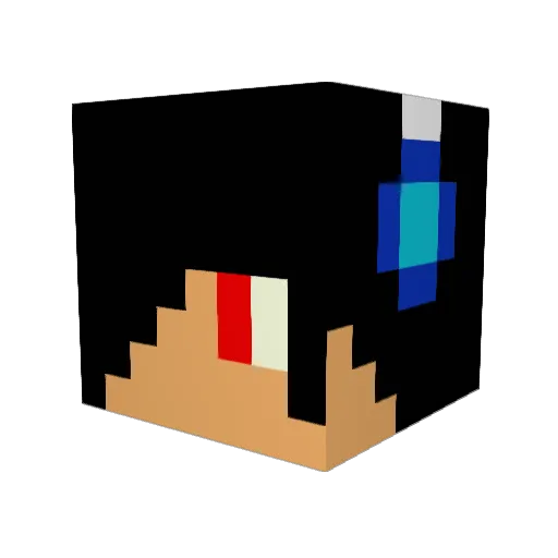 BLOCK_BOY32 Minecraft avatar head, 3D render