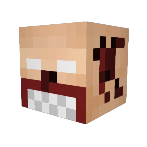 BLOOODUNGEON Minecraft avatar head, 3D render