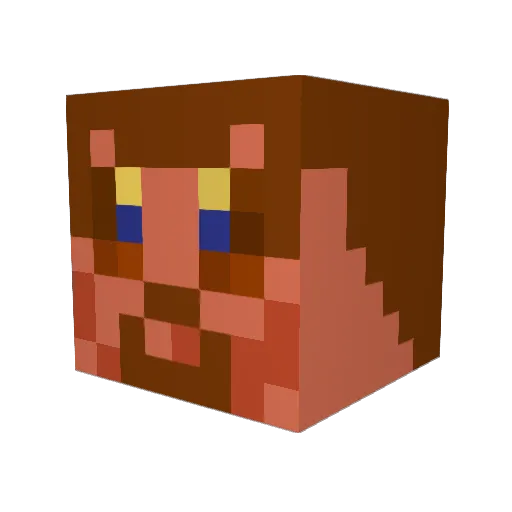 BLTVT Minecraft avatar head, 3D render