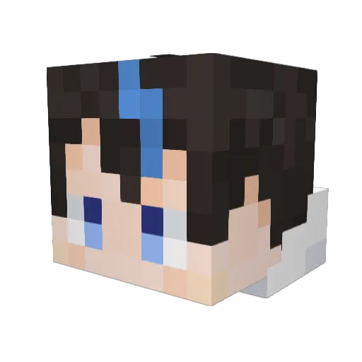 BLUE3636 Minecraft avatar head, 3D render