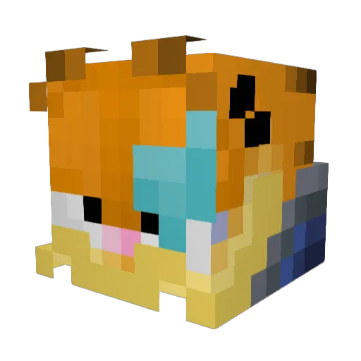 BLUEDC21 Minecraft avatar head, 3D render