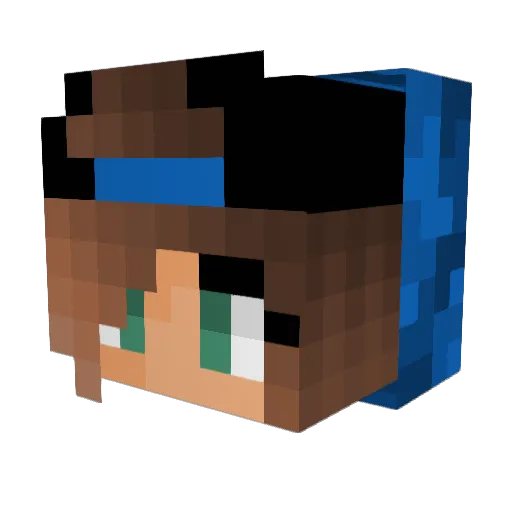 BLUEFACE_PIKA Minecraft avatar head, 3D render