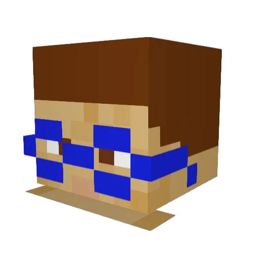 BLUEMANXYZ Minecraft avatar head, 3D render