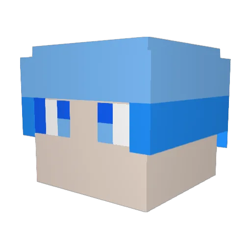 BLUEPOX Minecraft avatar head, 3D render