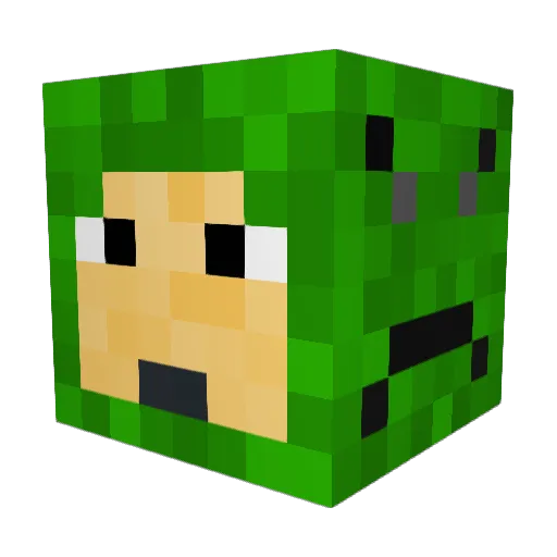 BLUEPUPKIN Minecraft avatar head, 3D render
